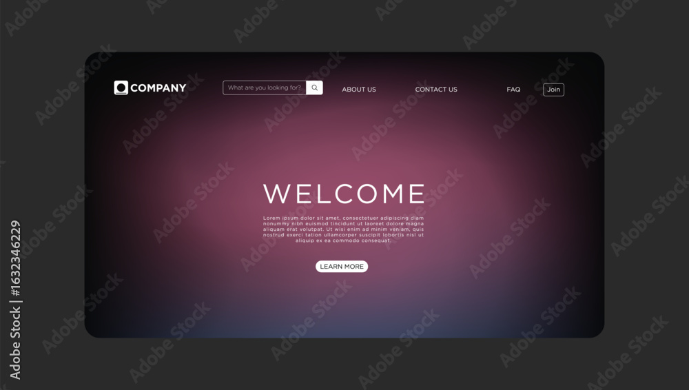 Poster sleek website template design with welcome message for your modern business presentation