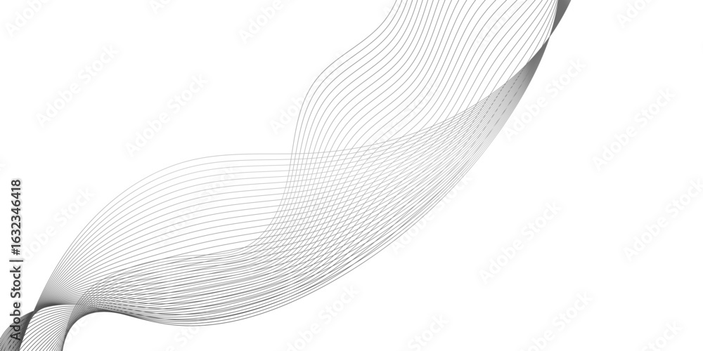 Aufkleber curved line vector elements for music design, frequency flow business stripe gradient white vector t