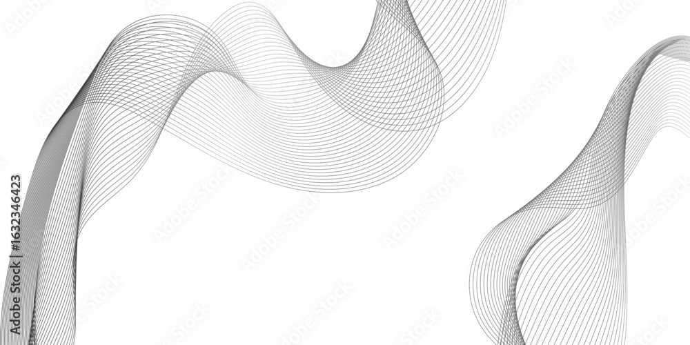 Aufkleber curved line vector elements for music design, frequency flow business stripe gradient white vector t
