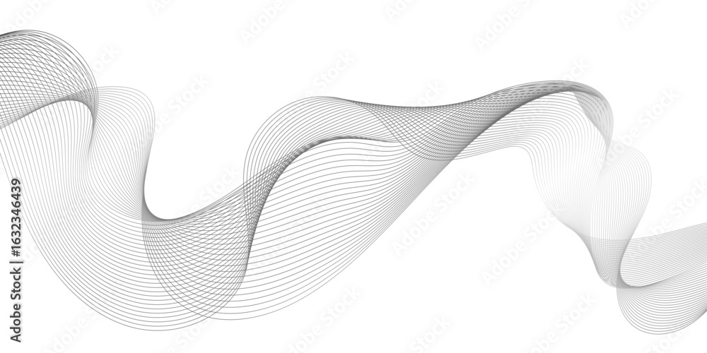 Aufkleber curved line vector elements for music design, frequency flow business stripe gradient white vector t