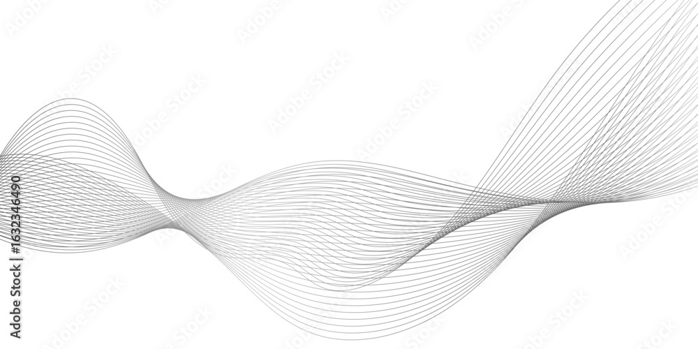 Aufkleber curved line vector elements for music design, frequency flow business stripe gradient white vector t