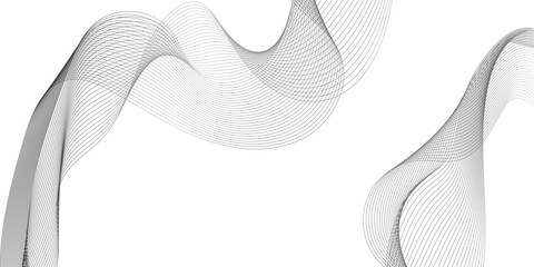  Curved line vector elements for music design, frequency flow business stripe gradient white vector technology, square line gradient blend with liquid shape black line.