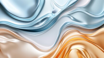 Flowing Abstract Textures in Silver, Blue, White, and Orange Tones
