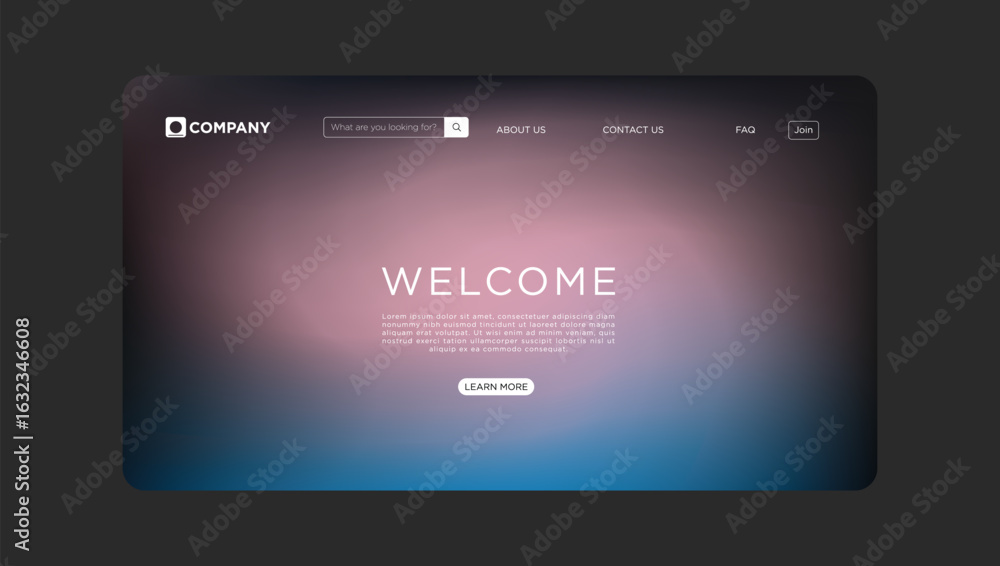 Poster welcome to a modern website with intuitive navigation and a minimalist design aesthetic