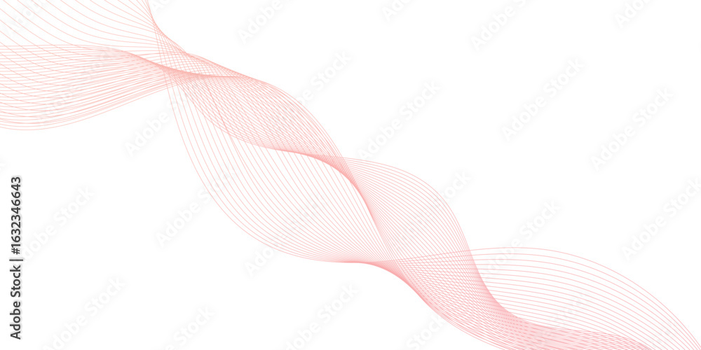 Aufkleber smooth gradient of pink wave line, technical flowing web science tech geometric concept lines design