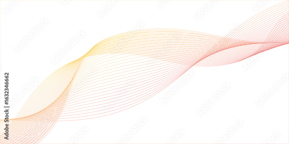 Aufkleber abstract background with dynamic orange pink waves lines and particles, technical flowing web scienc