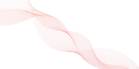 Smooth gradient of pink wave line, technical flowing web science tech geometric concept lines design, graphic element isolated on white background.