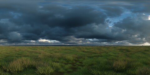 Obraz premium Nature hdr panorama open grassland 360 degrees