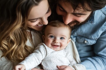 Happy Family with Baby Portrait