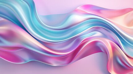 Abstract Flowing Silk Fabric in Soft Pastels and Vibrant Hues