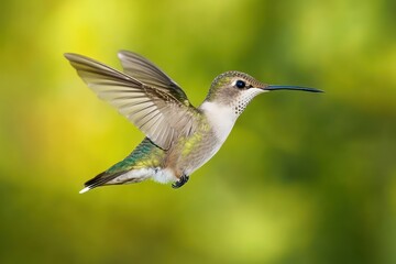 Fototapeta premium Hummingbird with Striped Tail in Mid-Flight