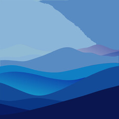 Serene ocean blue gradient background with smooth flowing curves ideal for digital design and branding