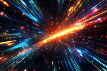 Fototapeta premium Hyperspace Light Speed Color Streaks