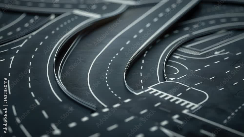 Poster a road in black and white, suitable for use in various designs where a neutral color scheme is desir