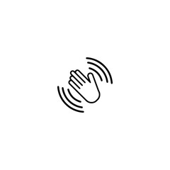 Hand wave icon flat vector design.