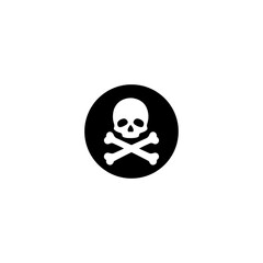 Skull and Bones icon flat vector design.