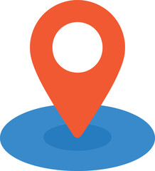 A vibrant and simple location pin icon with a circular base, a modern symbol for maps, navigation, and global positioning.