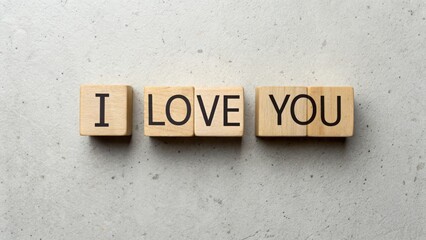 Obraz premium A simple arrangement of wooden blocks spells out 