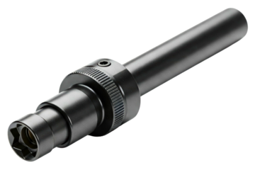 Black metal socket wrench extender tool for mechanical work isolated on a transparent background