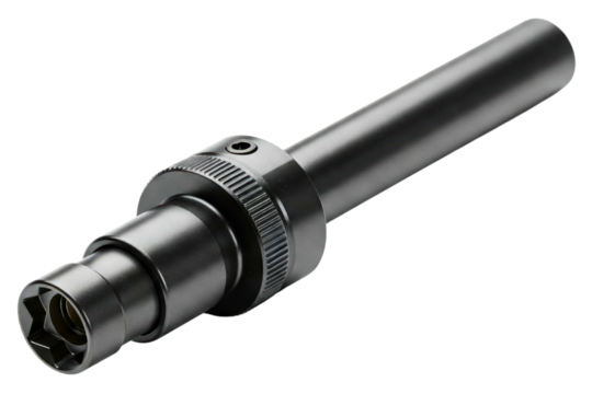 Black metal socket wrench extender tool for mechanical work isolated on a transparent background