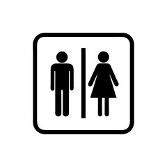 Restroom Sign Icon for Male and Female
