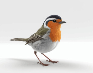 Obraz premium Bueautiful small bird vector with gray background. A high-quality, professional vector features a detailed figurine of a cartoonish blue and white bird. 