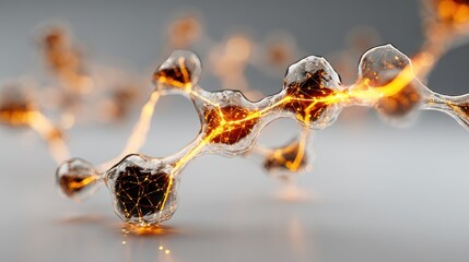 Glowing neural network connections energy flow abstract