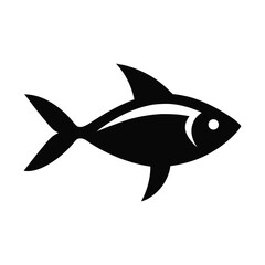 Minimalist Neon Tetra Fish Silhouette Small Slender Vector on White Background