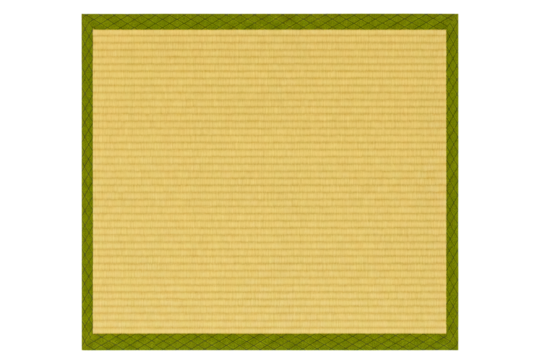 Traditional mat with a decorative green border isolated on a transparent background - Powered by Adobe