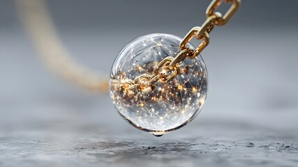 Suspended water droplet with interconnected digital code