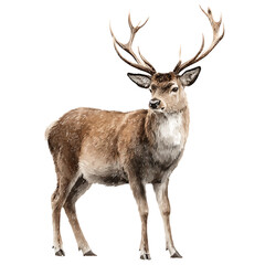 Fototapeta premium Majestic Stag Illustration on transparent background