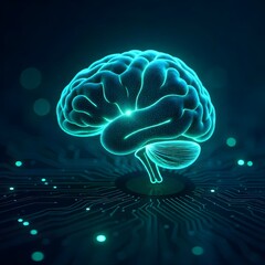 AI Brain with a Central Idea Spark on a Digital Network

