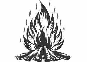 Campfire flame icon vector isolated editable style vector illustration
