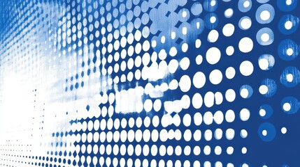 Abstract Blue And White Dotted Pattern Creates a Digital Feel With Retro Style