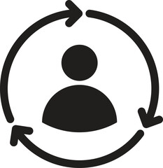 user centered, personalization, retention icon vector ,User Experience Icon with Arrows