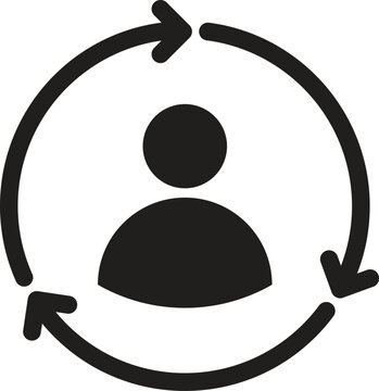 user centered, personalization, retention icon vector ,User Experience Icon with Arrows