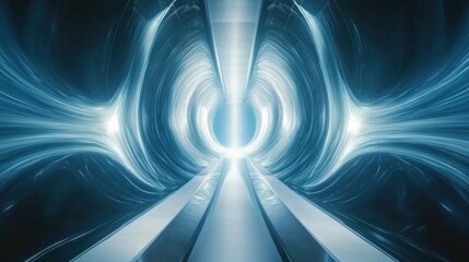 explore a luminous tunnel with Light Stream, concept Journey & Futuristic Theme.
