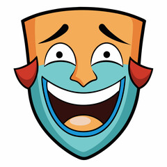 Theater mask emoji vector Creative vector cartoon illustration