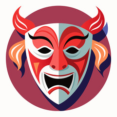 Tragedy and Comedy Masks emoji vector
 editable style mascot logo design