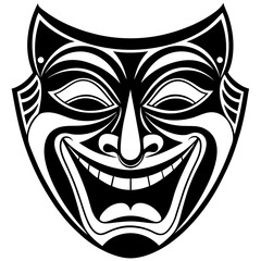 Vector 3d Realistic Comedy and Tragedy Theater Mask Icon, minimalist logo, Icon, element vector illustration