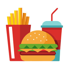 Fast food combo illustration