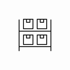 warehouse shelving icon sign vector