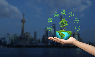 Sustainable development concept background. ecology and world sustainable environment concept....
