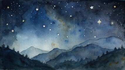 Fototapeta premium starry night in the mountains