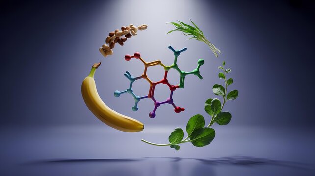 Serotonin boosting foods and molecular structure for a better mood and happy life