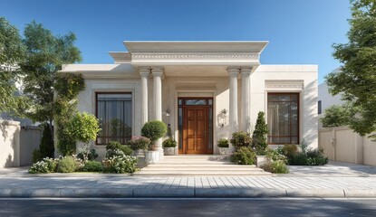An exquisite doorway design featuring elaborate architectural details that enhance the elegance and charm of residential entrances