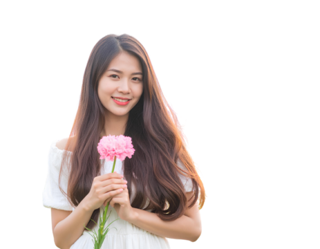 a beautiful girl with flower