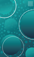 Modern abstract background with glowing geometric lines and halftone decoration. Green gradient circle shape graphic elements. Futuristic technology concept. Vector illustration