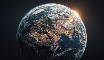 A stunning image of a vibrant green Earth globe surrounded by a sea of stars in a cosmic setting showcasing the beauty of our planet against the vastness of space