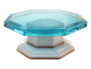Elegant Octagonal Glass Table on Transparent Background for Design